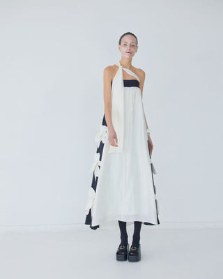 Designer Bustier Dress Black White