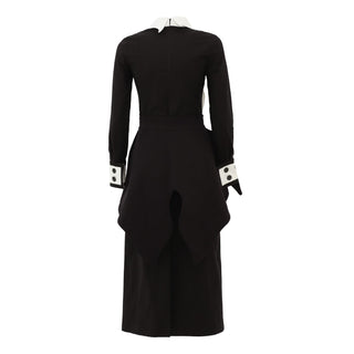 Evening Peplum Belted Dress Black - Two-Piece Set
