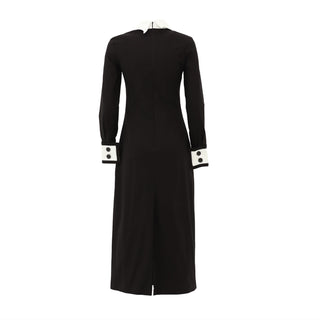 Evening Peplum Belted Dress Black - Two-Piece Set