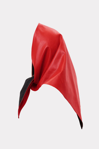 Red Faux Leather Shawl Scarf