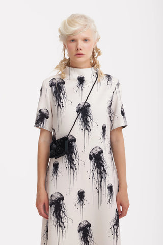 Ivory Jellyfish Print Fluid A-Line Dress – Capsule Edition