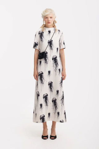 Ivory Jellyfish Print Fluid A-Line Dress – Capsule Edition