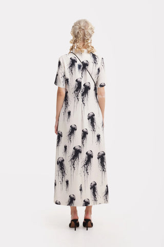 Ivory Jellyfish Print Fluid A-Line Dress – Capsule Edition