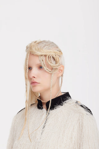 Fuzzy Textured Statement Jacket – Ivory