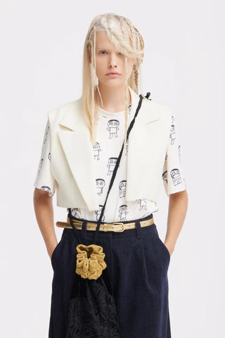 Art Print Crew Neck T-Shirt – Ivory