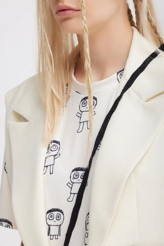 Art Print Crew Neck T-Shirt – Ivory