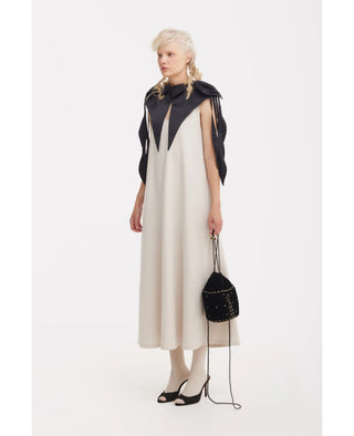 Casual V-Neck Strappy Maxi Dress – Ivory