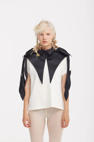 Sculptural Satin Statement Collar – Black