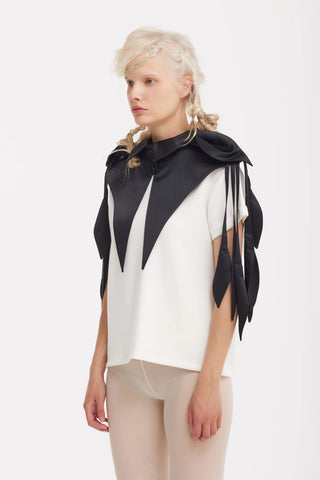 Sculptural Satin Statement Collar – Black