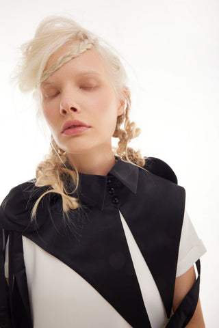 Sculptural Satin Statement Collar – Black