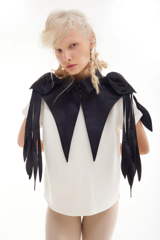 Sculptural Satin Statement Collar – Black