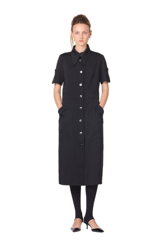Designer Solid Dress Shirt Black