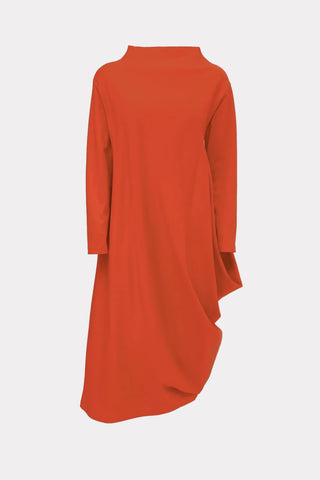 Rochie asimetrică din jerseu, portocalie