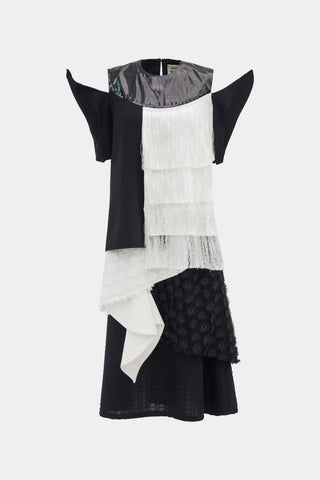 EXCLUSIVE Multi-Layered Dress With Intricate Details Black White