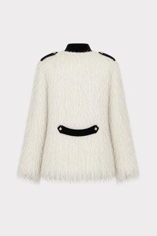 Fuzzy Textured Statement Jacket – Ivory
