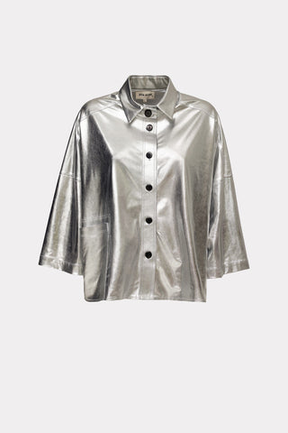 Loose Fit Shirt Metallic Silver