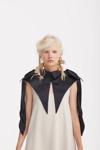Sculptural Satin Statement Collar – Black