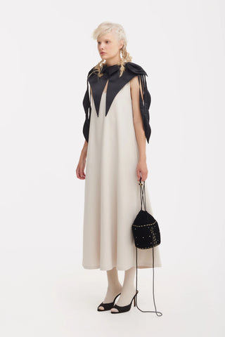 Sculptural Satin Statement Collar – Black