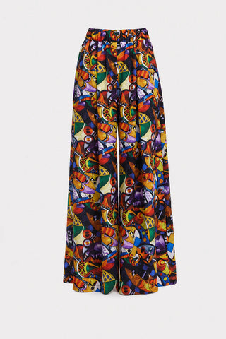 Abstract Print Cupro Blouse & Palazzo Trousers Co-Ord Set
