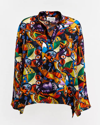 Abstract Print Cupro Blouse & Palazzo Trousers Co-Ord Set