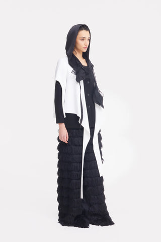 Pantaloni Palazzo de Seară cu Franjuri – Negri