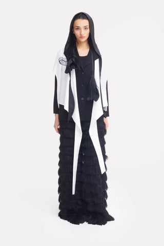 Pantaloni Palazzo de Seară cu Franjuri – Negri