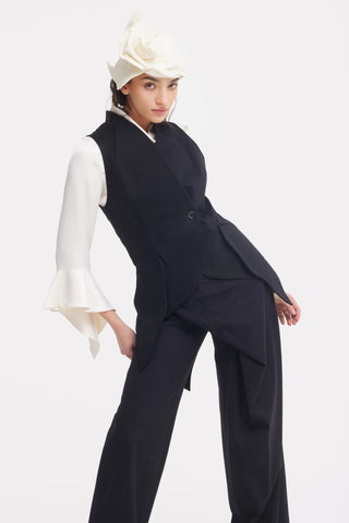 Black Wide Leg Trousers Jersey