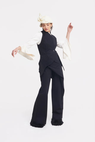 Black Wide Leg Trousers Jersey
