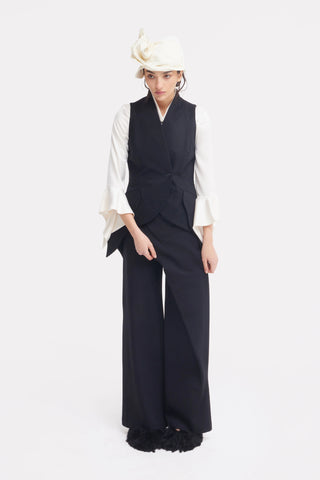 Black Wide Leg Trousers Jersey