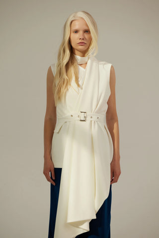 Текстурная блуза с короткими рукавами — светло-голубая