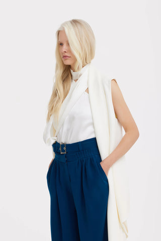 Текстурная блуза с короткими рукавами — светло-голубая