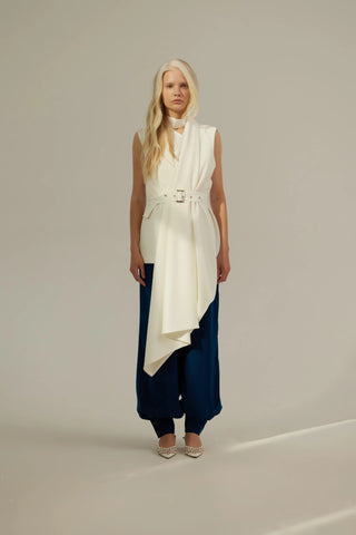 Текстурная блуза с короткими рукавами — светло-голубая