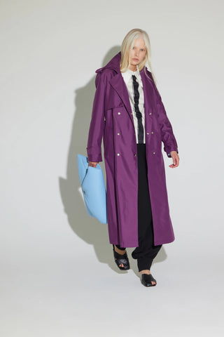 Trench clasic lung cu cordon – mov