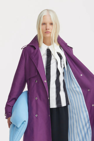 Trench clasic lung cu cordon – mov