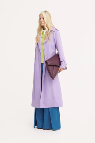 Trench clasic lung cu cordon – Lila