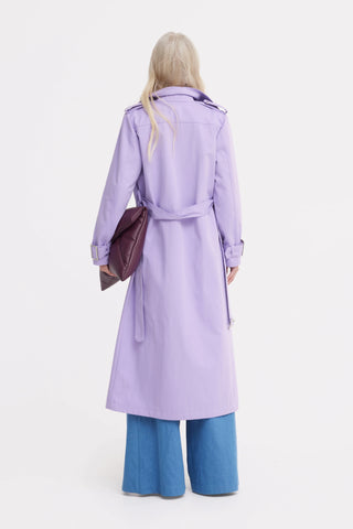 Trench clasic lung cu cordon – Lila