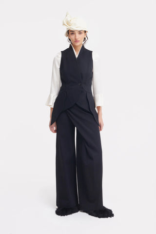 Black Wide Leg Trousers Jersey