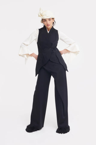 Black Wide Leg Trousers Jersey