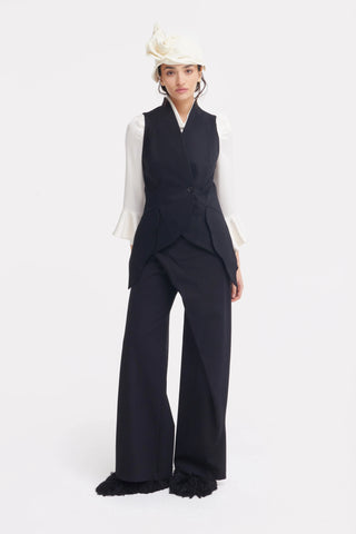 Black Wide Leg Trousers Jersey