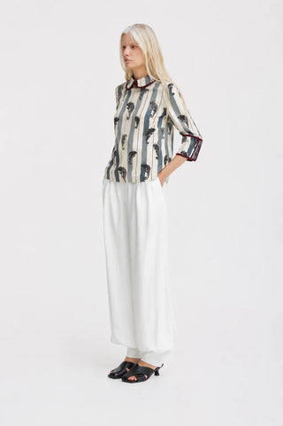 Blue Striped Chameleon Blouse With Cuffs - Capsule Edition