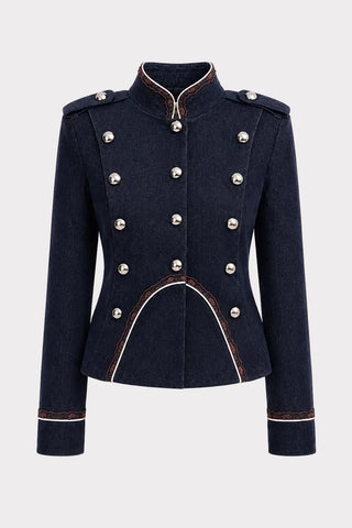 Sacou dublu rând de nasturi în stil militar – bleumarin