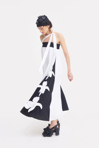 Designer Bustier Dress Black White