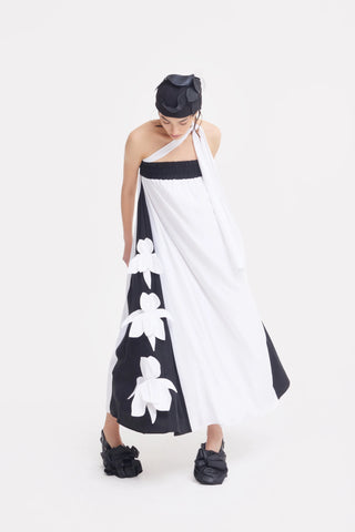 Designer Bustier Dress Black White