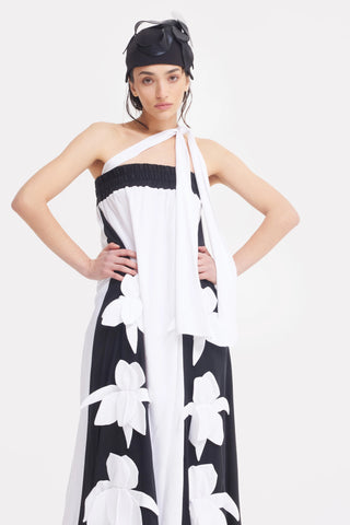 Designer Bustier Dress Black White