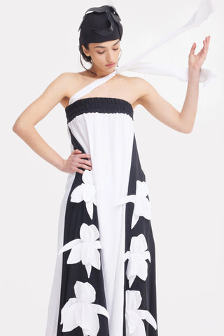 Designer Bustier Dress Black White