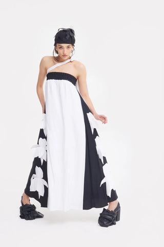 Designer Bustier Dress Black White