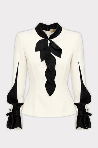 Elegant Fitted Blouse - White