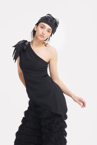 Pantaloni Palazzo de Seară cu Franjuri – Negri