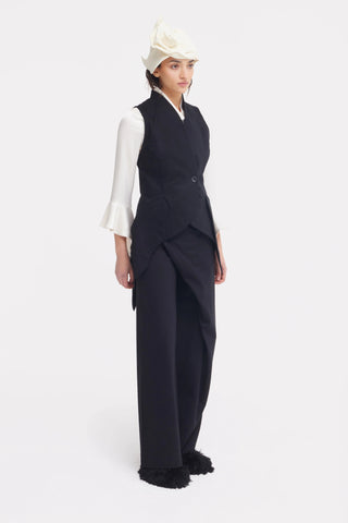 Black Wide Leg Trousers Jersey
