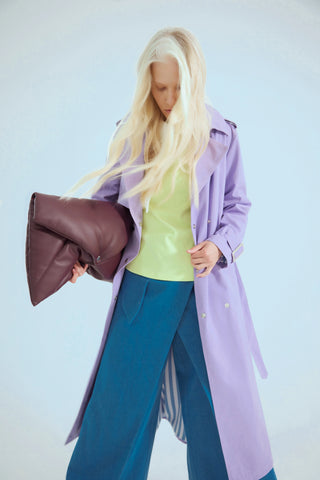 Semi-Formal Blouse With Double Contrasting Details Light Lime